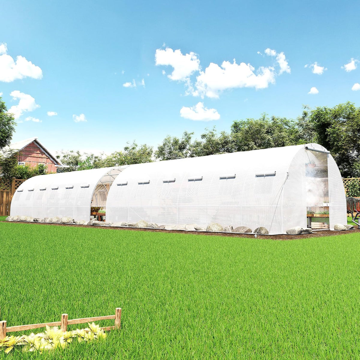amerlife 10x44 ft white walk-in tunnel greenhouse with, main product view