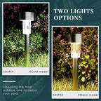 SOLPEX 12 Pack Solar Outdoor Lights Pathway, Stainless Steel Solar Lights Outdoor Waterproof,LED Landscape Lighting Solar Walkway Lights for Landscape/Patio/Lawn/Yard/Driveway-Cold White