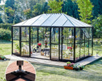 amerlife 14x9.5x9 ft hybrid polycarbonate greenhouse quick-connect assembly, main product view