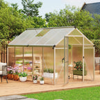 10 ft greenhouse, outdoor greenhouses, polycarbonate panels with, main product view