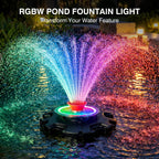 Pond Fountain Aerator, LED RGB Multicolor Aerator Floating Fountain Light, 750W 1HP 15000 GPH Floating Pump,IP68,for Ponds & Lakes