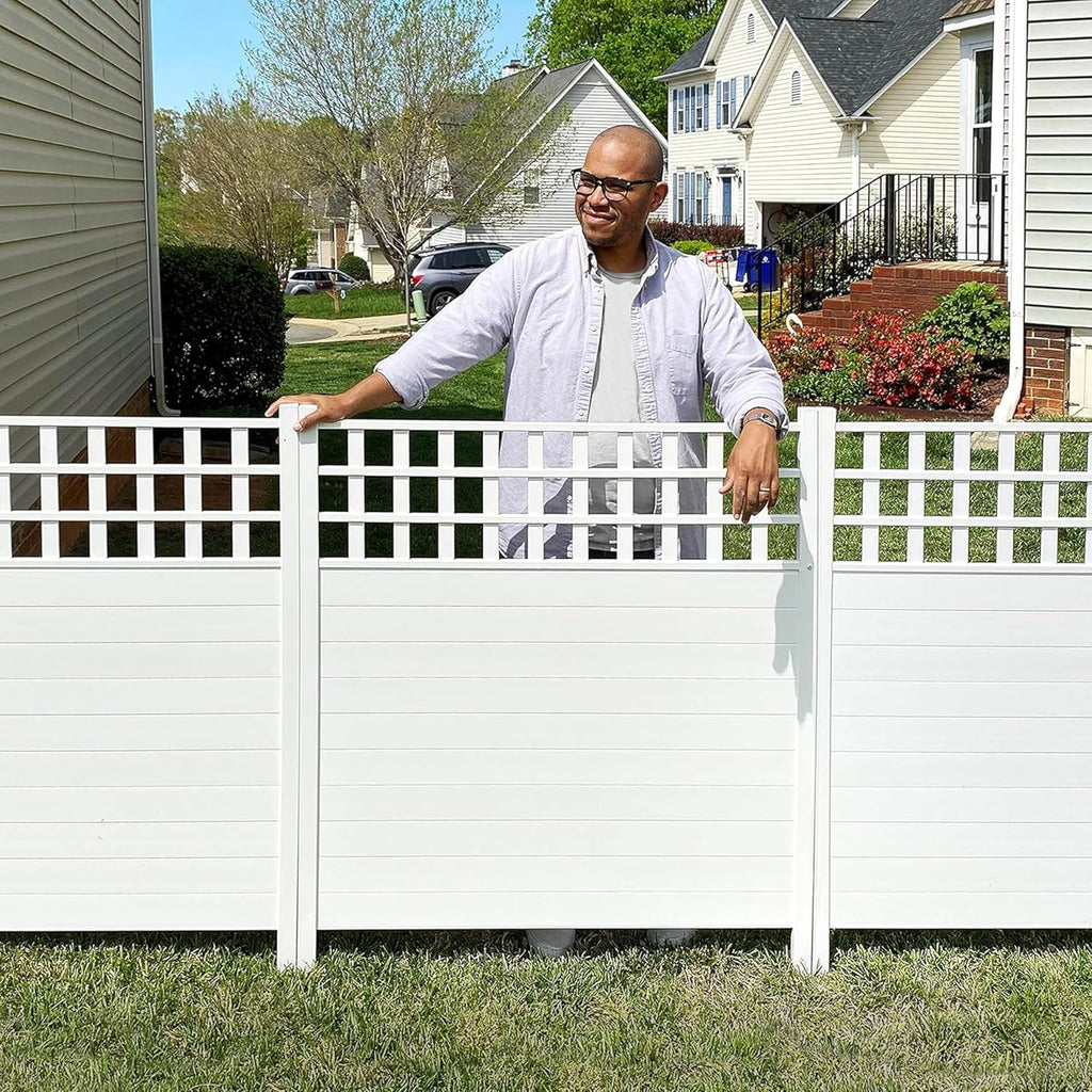 zippity keswick privacy screen and fence, white vinyl, main product view