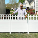 zippity keswick privacy screen and fence, white vinyl, main product view
