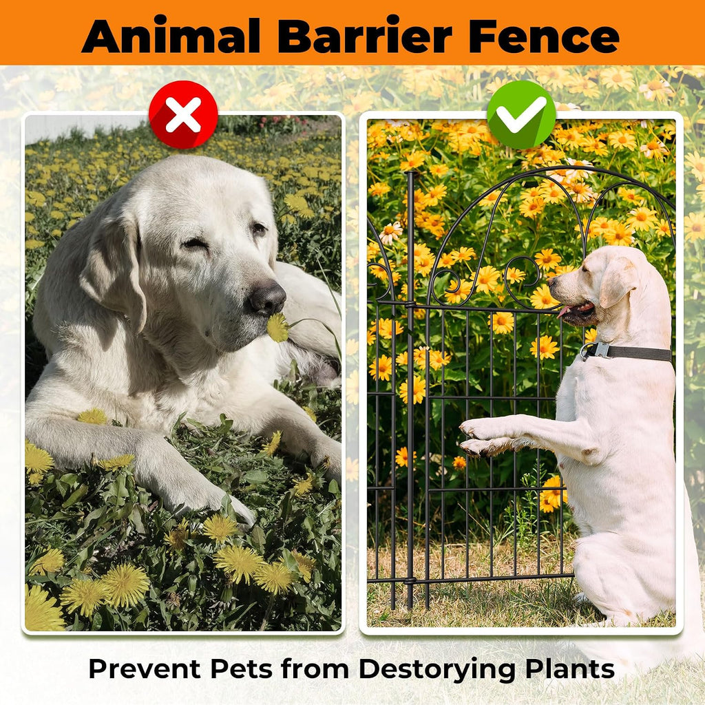 8 pannels garden fence animal barrier with gate, package contents