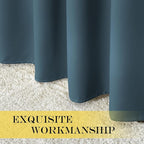 NICETOWN Blackout Drapery Curtain Panel 90 inches Long - Window Treatment Thermal Insulated Grommet Blackout Curtain/Drape for Bedroom Living Room (Smoky Blue, 1 Panel, 46 by 90 inches)