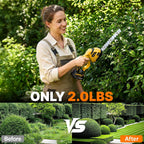 ogery 21v cordless hedge trimmer & grass shears, front angle view