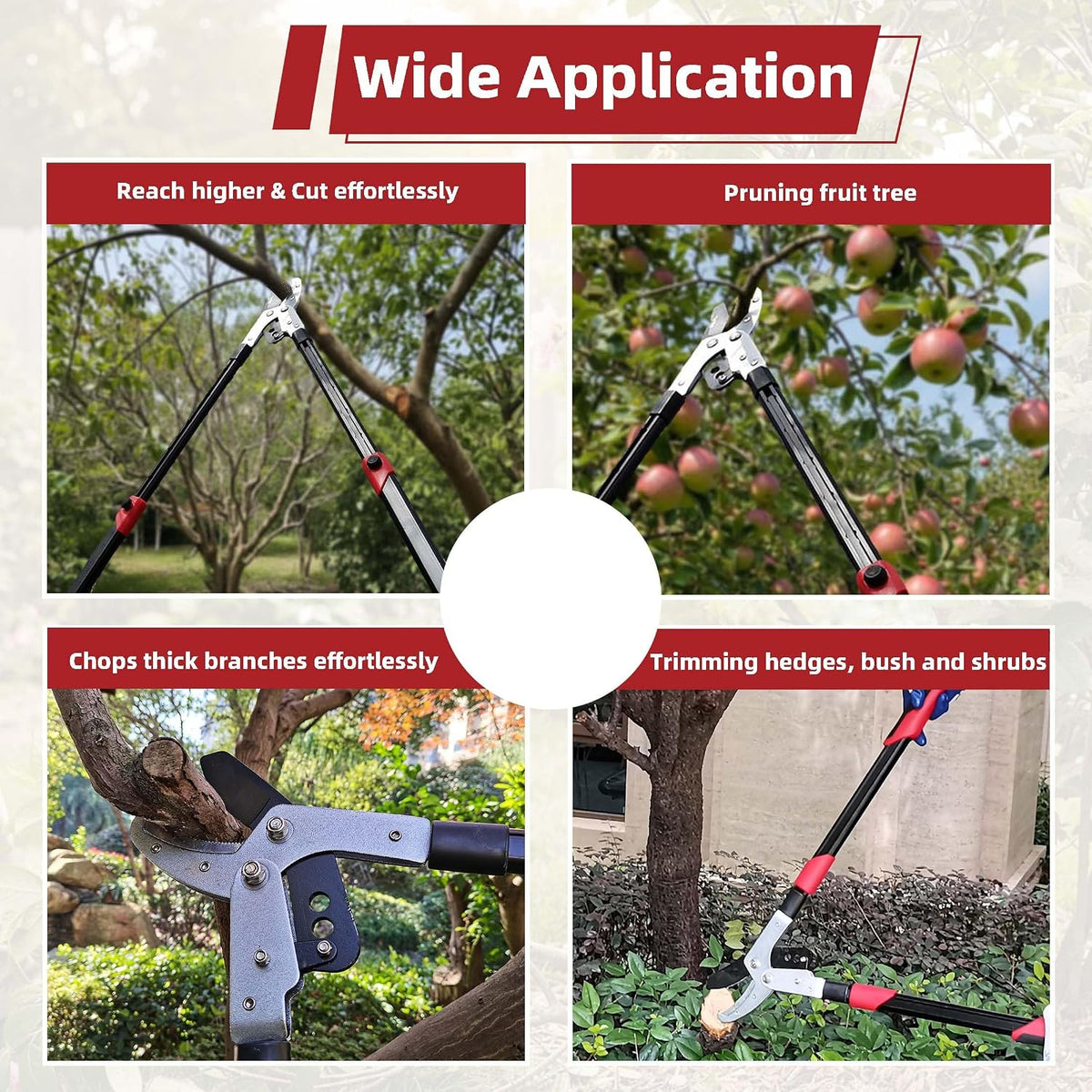 yrtsh loppers branch cutter heavy duty tree trimmer, front angle view