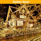 Nisocy 33FT LED String Lights Outdoor Waterproof – Warm White Fairy Lights with Plug, Connectable Christmas Tree Lights for Patio, Garden, Bedroom, Wedding, Party, Decor