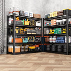 72" H Garage Shelving Heavy Duty Storage Shelves, Adjustable Metal Shelving Unit, Utility Garage Organizer Shelf for Basement, Pantry, Kitchen, Warehouse, Supermarket, 59" W x 19.7" D x 72" H