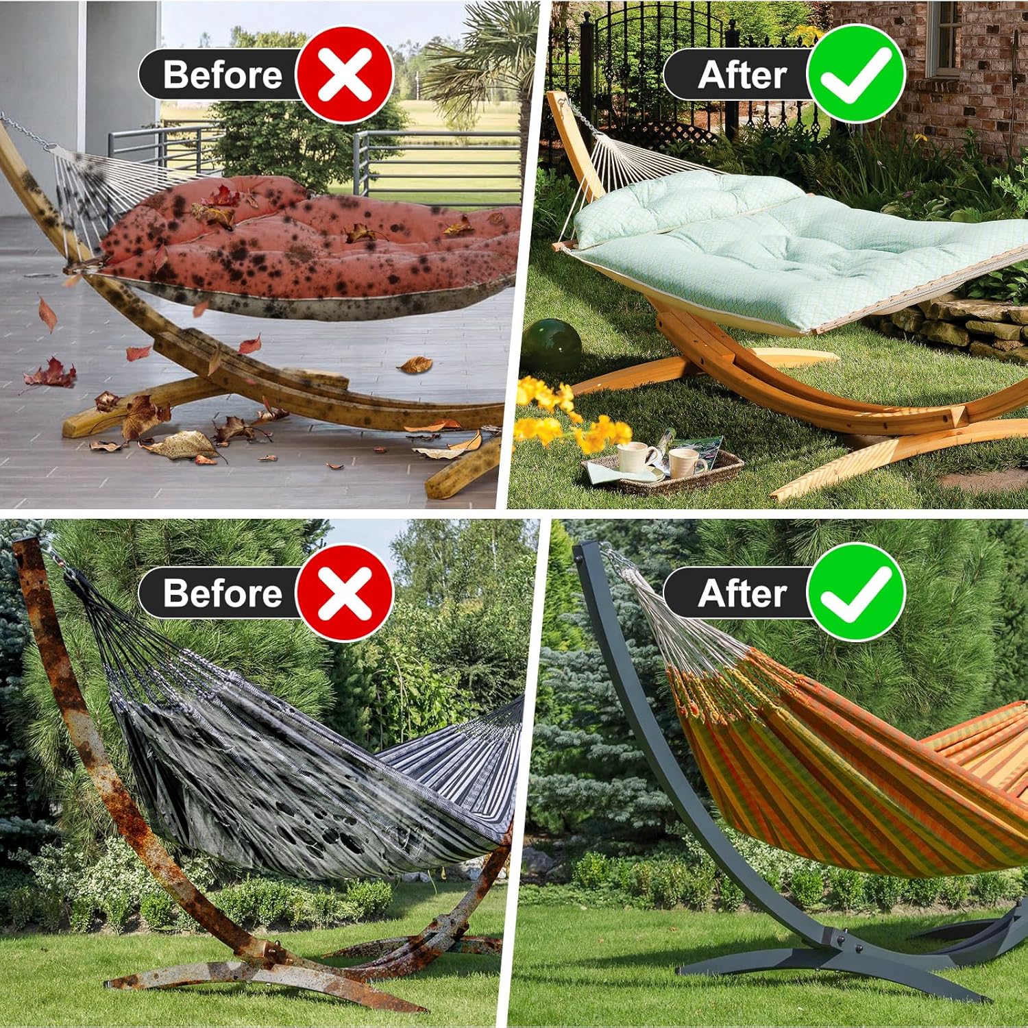 6 Layers Waterproof Hammock Cover for 11-12ft Hammock Stand | Sun Rain UV Dust Snow Protection Outdoor Hammock Cover with Windproof Straps & Soft Cotton Lining for 11-12ft Stand