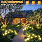 KAQ Solar Garden Lights Outdoor 6PK 48LED, Mushroom Solar Lights Outdoor, IP65 Waterproof Firefly Light Outside Decor for Patio Pathway, Sway by Wind for Pathway Garden Decorations, Warm White