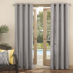 Sun Zero Marina Indoor/Outdoor UV Protectant Energy Efficient Grommet Curtain Panel, 54" x 95", Gray