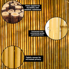 forever bamboo caramel brown bamboo fencing decorative rolled, front angle view