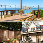Suchtale 8-Pack String Light Poles, 1.3 FT Fence Mount Posts, Black | Wall-Mount Brackets Secure To Fences, Deck Rails Or Wood Posts. Clips Hold String Lights For Patios, Gardens And Parties.