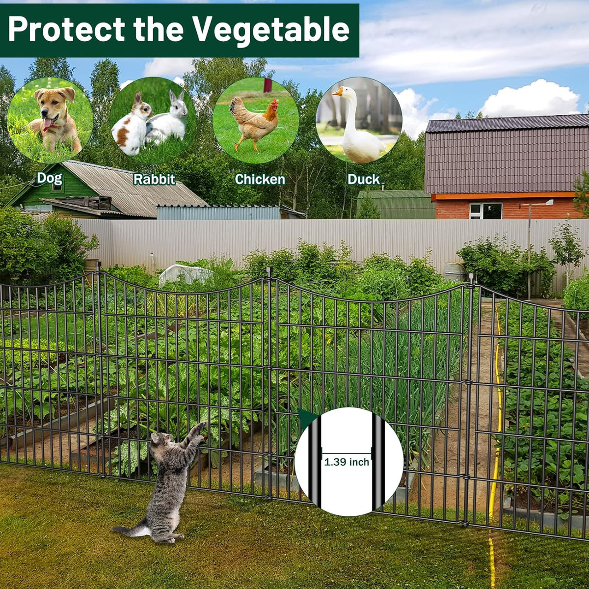 no dig dog fence outdoor for yard, 24, side view