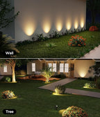 Outdoor Landscape Lighting, 4 Pack Outdoor Spotlights, LED Landscape Lights for House Yard Garden Lawn Tree Fence Plant Flags Pathway, 12V 2700K Warm White, IP65 Waterproof