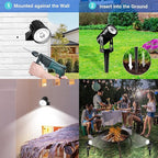 T-SUNUS Solar Spot Lights Outdoor White Christmas 4 Pack IP65 Waterproof Landscape Spotlights 6000K Separate Panel with 9.8ft Cable Auto On/Off for Flag Pond Trees Driveway Garden Pathway Halloween