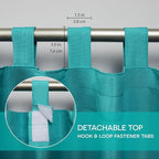EXCLUSIVE HOME Cabana Solid Indoor/Outdoor Light Filtering Hook-and-Loop Tab Top Curtain Panel Pair, 54"x84", Teal