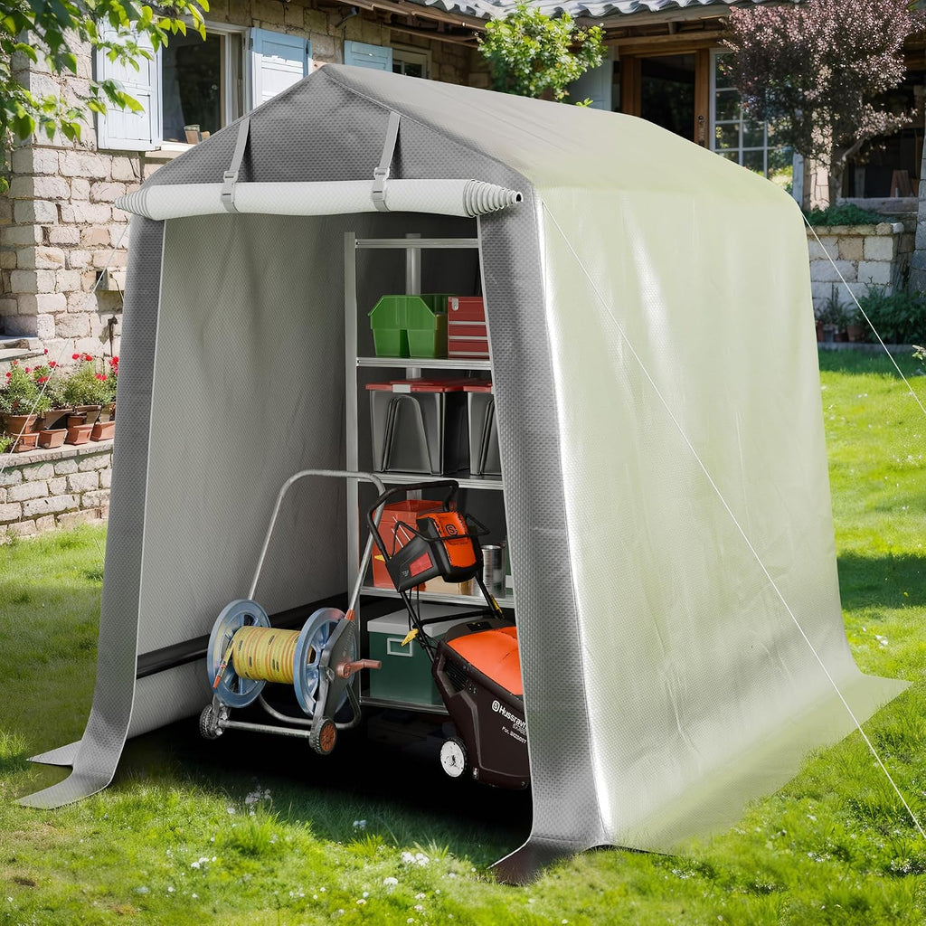 jy qaqa 6x6 ft portable motorcycle carport, heavy, package contents
