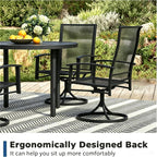 Patio Swivel Chairs Set of 2, Outdoor Swivel Chairs with Metal Mesh Seat, High Back Metal Mesh Patio Chairs with Steel Frame, All-Weather Outdoor Dining Chairs for Deck, Porch and Lawn