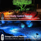 SUNVIE RGBW Landscape Lighting Kit 12V Low Voltage Landscape Lighting with Connectors, Color Changing Low Voltage Pathway Lights Wired with Spotlights Waterproof for Holiday Patio Garden Yard,12 Pack