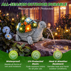 Jetec Solar Garden Statue Fountain Turtle, Pond Water Spitter Aerator | Not Included Tubing, Lawn Decor Tortoise Statue with Succulent & LED Lights for Outdoor Patio, Yard, Ponds Decor, Ideal Gift
