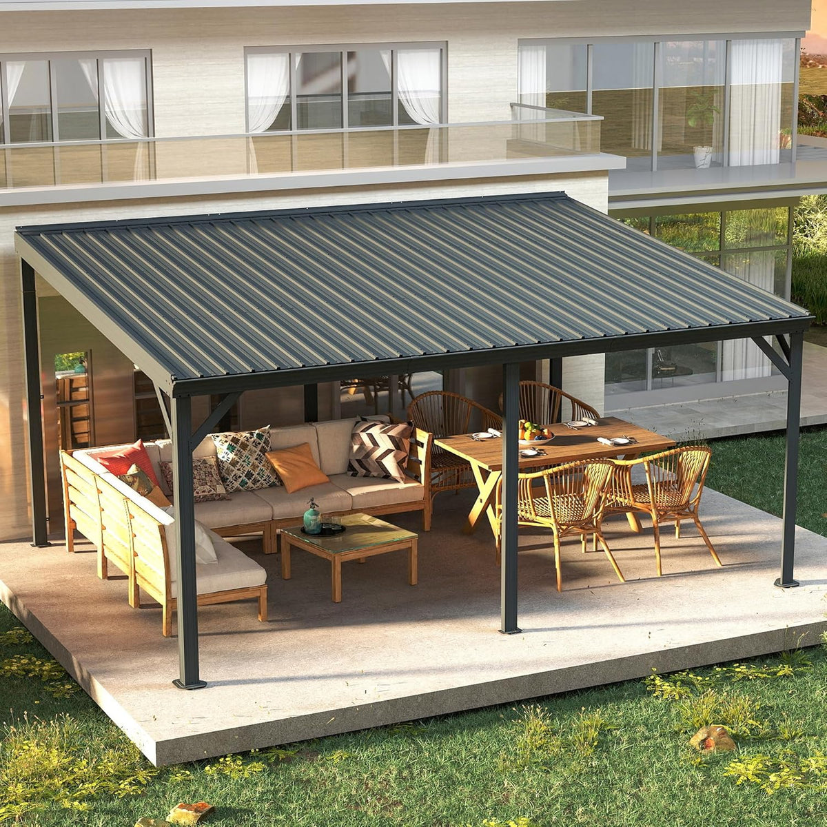 domi 10'x 16' lean to gazebo,outdoor gazebo pergola, main product view