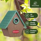 Kingsyard Recycled Plastic Bird House for Outdoors - Hanging Nesting Box with Predator Guard & Air Vents for Wren Finch Chickadee, Green