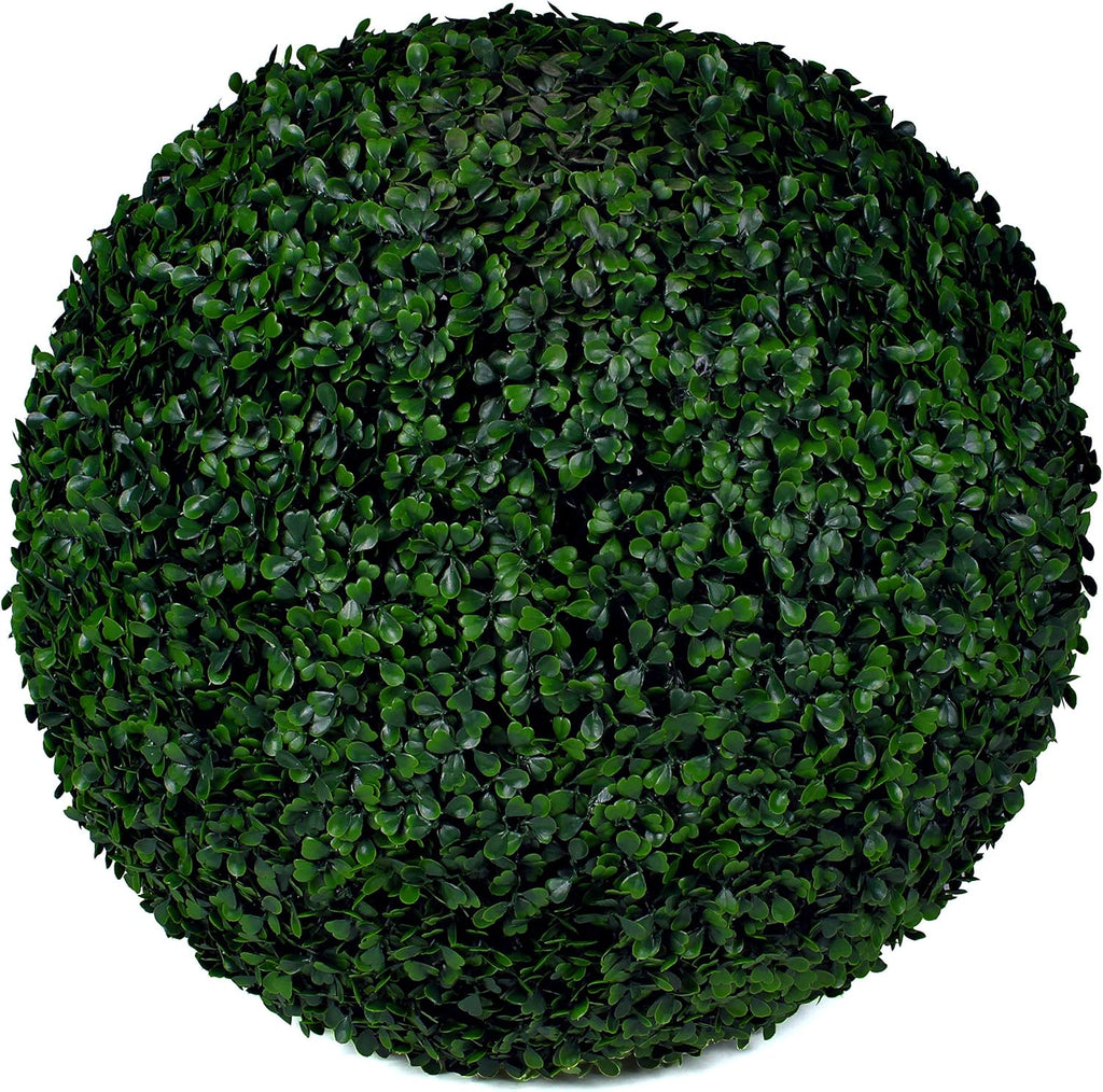 artificial boxwood topiary balls for outdoor decor shown in use