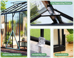amerlife 7.5x16x7.5 ft walk-in polycarbonate greenhouse for outdoors, side view
