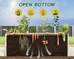 AMERLIFE U-Shaped Raised Garden Bed with Deer Proof Fence, 7.5Wx15Dx6H Outdoor Wooden Raised Garden Bed Planter with 19" Depth Planter Box