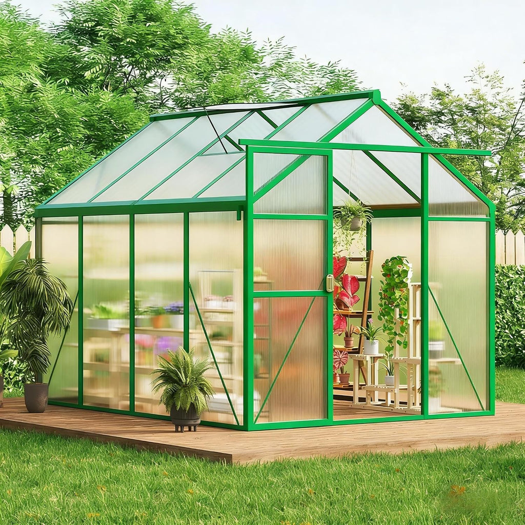 greenhouse, 6x8 ft greenhouse for outdoors, walk-in green, main product view