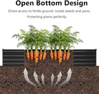 8x4x1 ft(2 Pack) Galvanized Raised Garden Bed,Outdoor Planter Box Metal Patio Kit Planting Bed for Vegetables Flowers and Succulents,Black