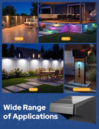 VOLISUN Fence Lights Solar Powered with Remote, 9 Fixed Colors 12 Modes, Solar Fence Lights Outdoor Waterproof, Warm/Cool White, RGB LED Deck Lights for Yard/Railing/Balcony/Patio/Outside, 12 Pack