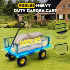 steel garden cart, 2-in-1 heavy duty utility wagon, close-up detail