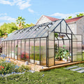 wacasa 24x10x10 ft polycarbonate greenhouse with aluminum frame, main product view