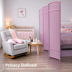 Sorbus 6-Panel Black Room Divider with Double Hinged Panels, 6 ft Tall Folding Privacy Screen
