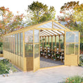 jocisland 10 x 18-ft wooden greenhouse, main product view