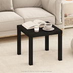 Furinno Classic Coffee Table, Square Modern Coffee Table with Triple Thick Tabletop, Simple Side Table with 4 Legs, for Living Room, Bedroom, Home Office, Black