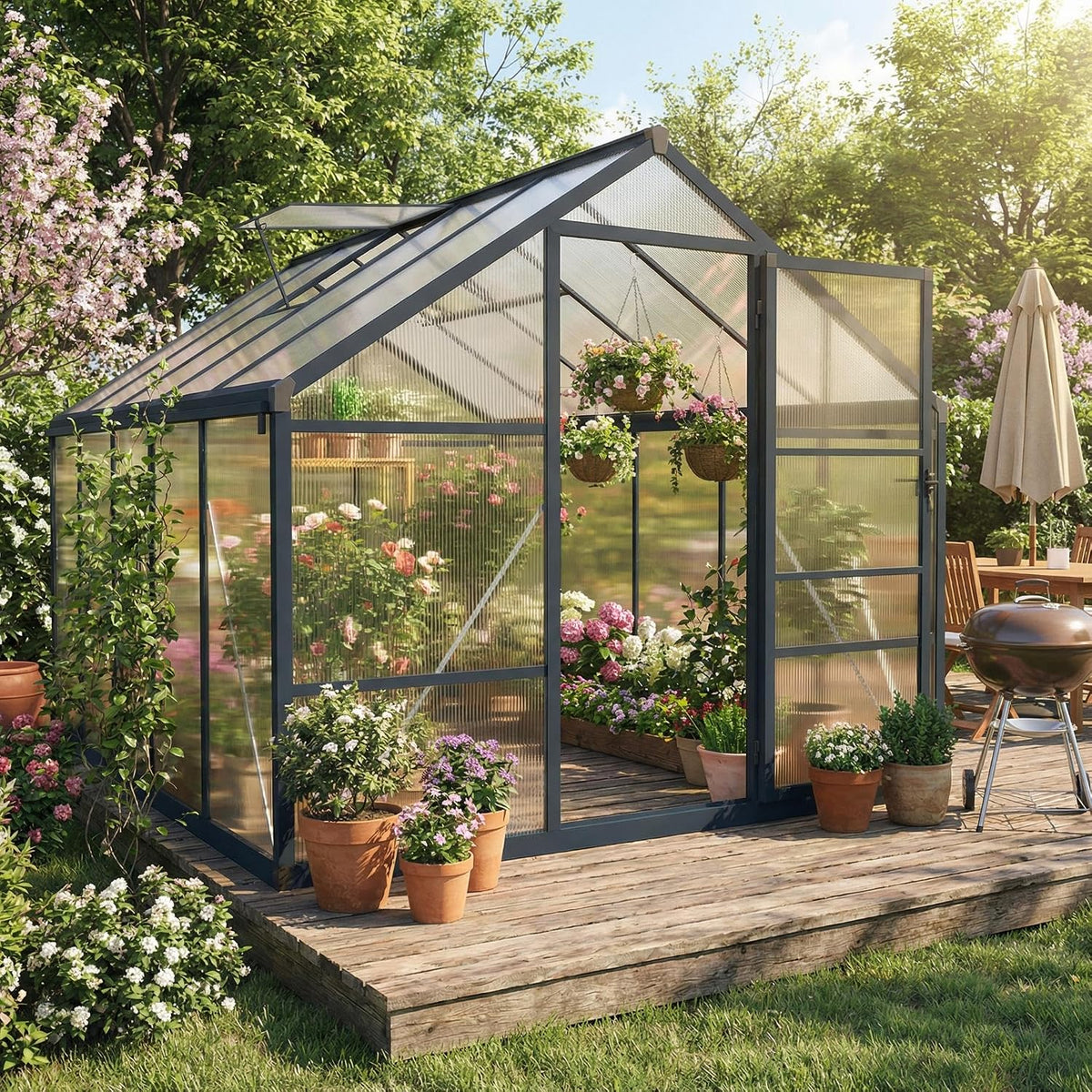 garvee 8x10ft walk-in greenhouse, heavy duty large outdoor, main product view