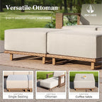 HERA'S HOUSE 6 Pieces Outdoor Rattan Furniture Set, 4 Sectional Patio Wicker Sofa with 2 Ottomans, All Weather Patio Conversation Set with 5.3" Comfy Widened Armrest, 10" Ultra Thick Cushion for Deck