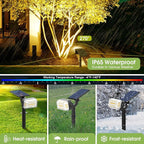 102 LED Solar Spot Lights Outdoor Waterproof IP65, Adjustable Landscape Spotlights, [8 Pack/4 Modes] Auto On/Off Solar Powered Flood Lights for Outside Yard Garden Wall Pathway (Warm White)