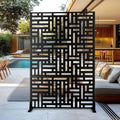 fency 6ft outdoor metal privacy screen, black street, main product view