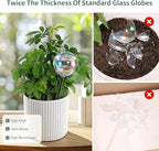 Extra-Thick Clear Glass Plant Watering Globes, Rainbow Gradient Self Watering Globes, Automatic Plant Waterer, Self Watering Planter Insert Spikes Devices for Everyday or Vacation Use, 2-Pack