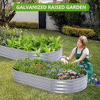 Galvanized Raised Garden Bed, 6x3x1 FT Thickening Planter Boxes Outdoor, Raised Beds for Gardening, Easy Assembly Large Garden Bed for Vegetables, Fruits, Flowers (2-Pack)
