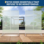 garvee 2pcs metal garden privacy screen 72x47, freestanding showing dimensions