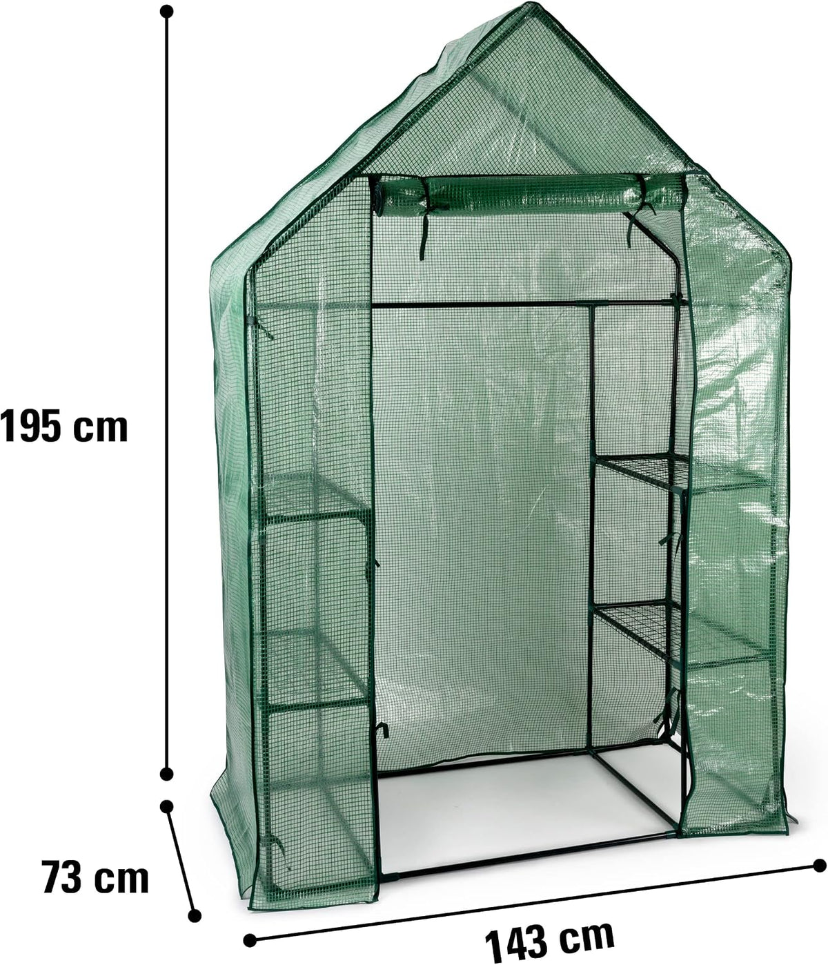 kinzo garden greenhouse - with several storeys, close-up detail