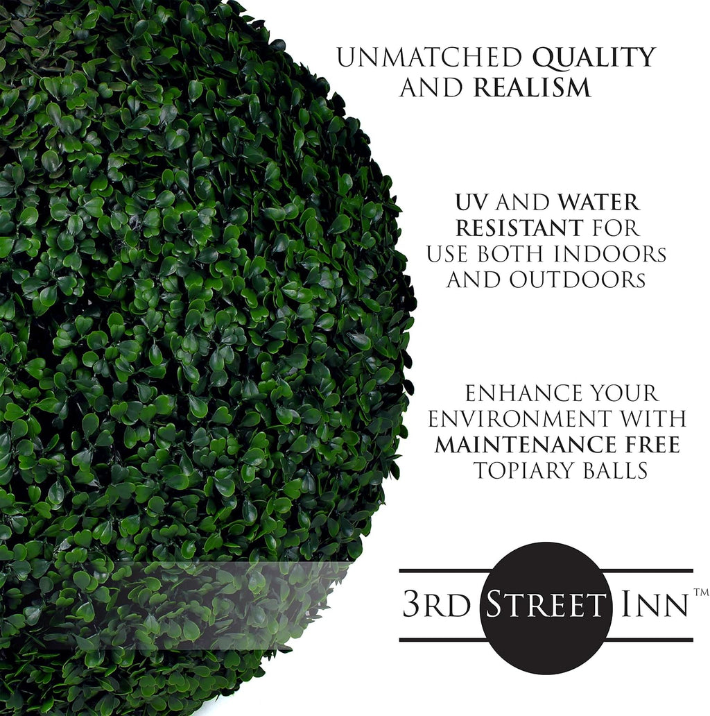 artificial boxwood topiary balls for outdoor decor, side view