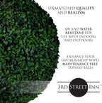 artificial boxwood topiary balls for outdoor decor, side view