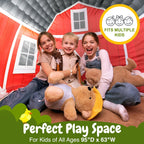w&o farmhouse barn inflatable fort with lights &, side view